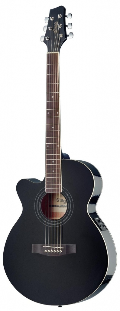 Электроакустическая гитара Stagg SA40MJCFI-LH BK